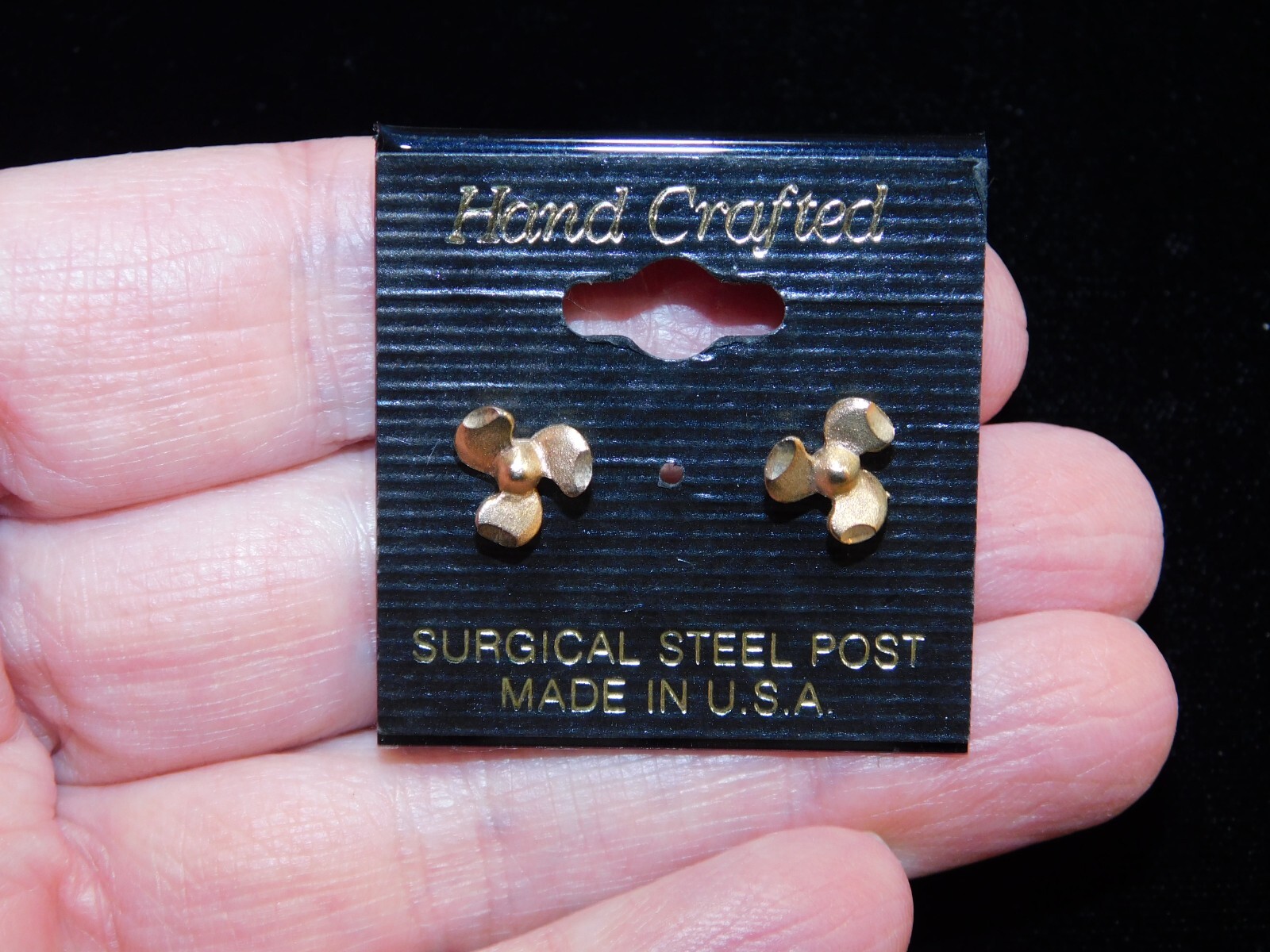 NOS Pierced Vintage Earring LOT Nautical Theme G/T Sailing Boating Propeller USA