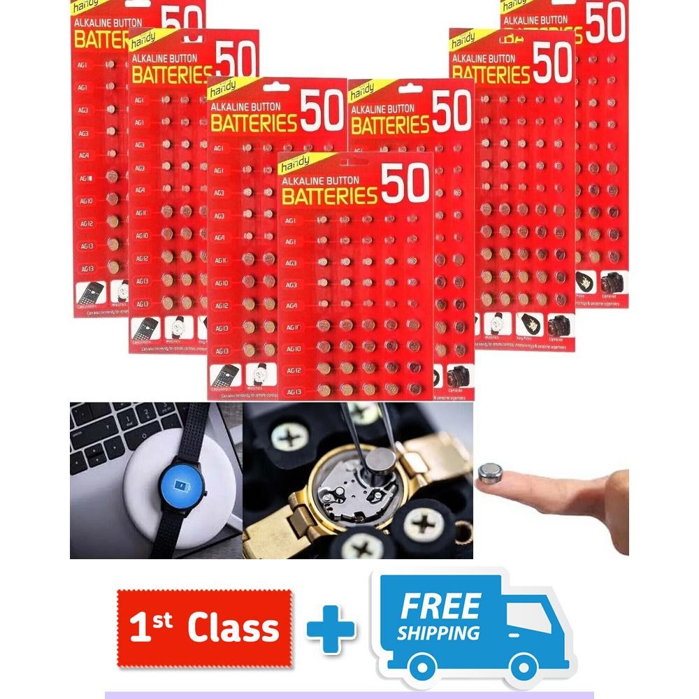50 X Assorted Mixed Alkaline Button Cell Batteries – Choose QTY