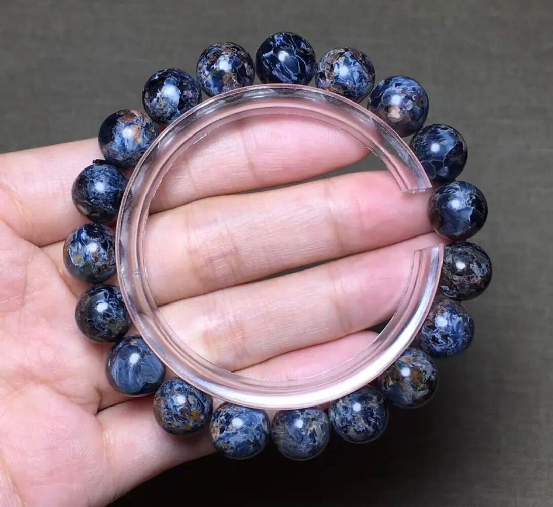 Natural Blue Pietersite Bracelet Jewelry 10.5mm Namibia Rare Stone Beads AAAAA