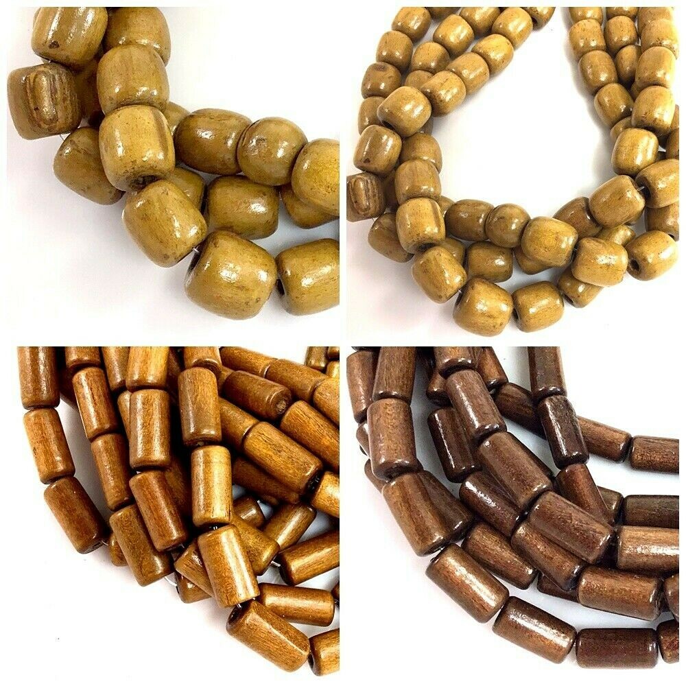Natural Wood Tube Beads Spacer 16″ Strand 16mm 20mm Jewelry Making Free Shipping