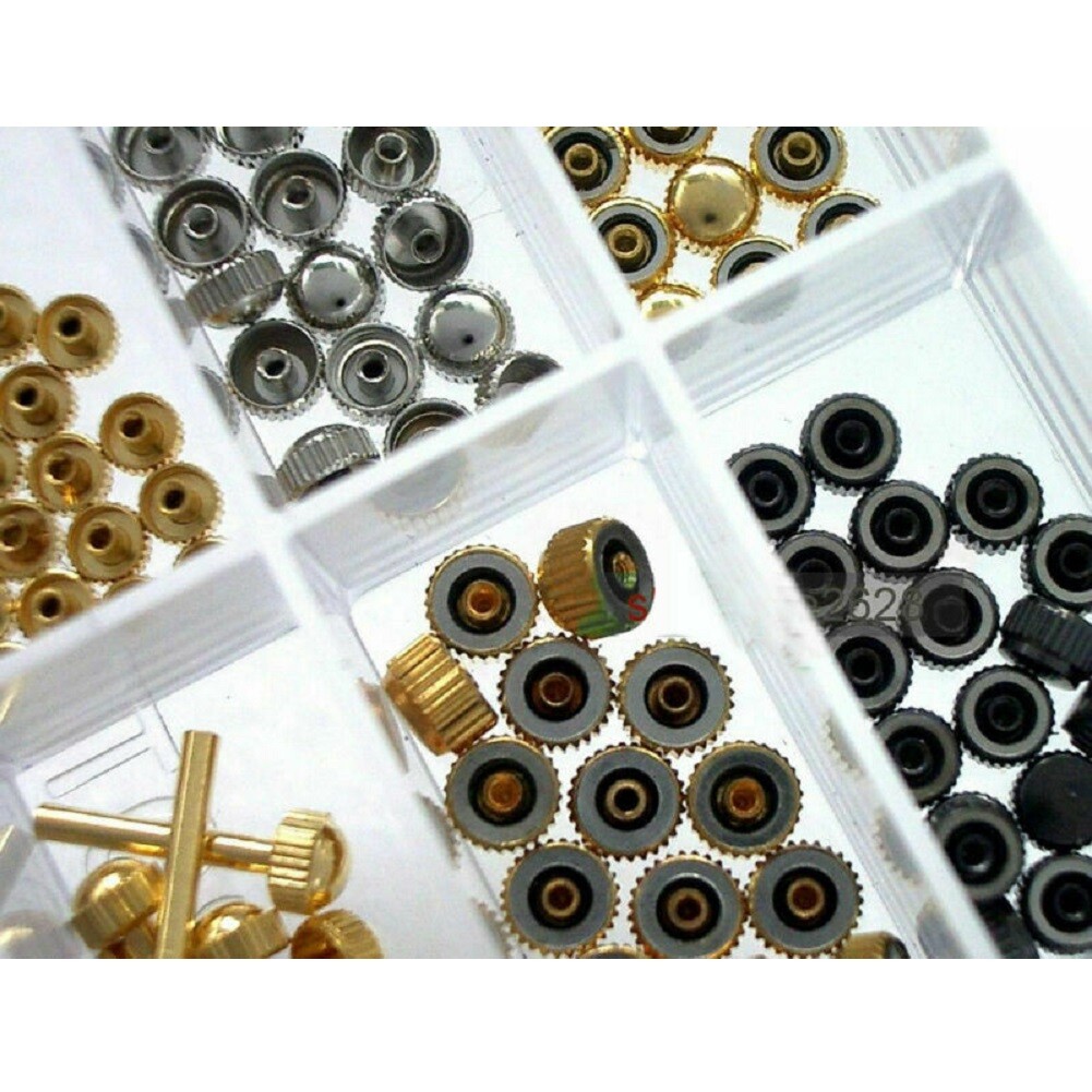 144 Pcs New Watch Stem+Watch Crown Parts Box Set For Ladies And Quartz Watches