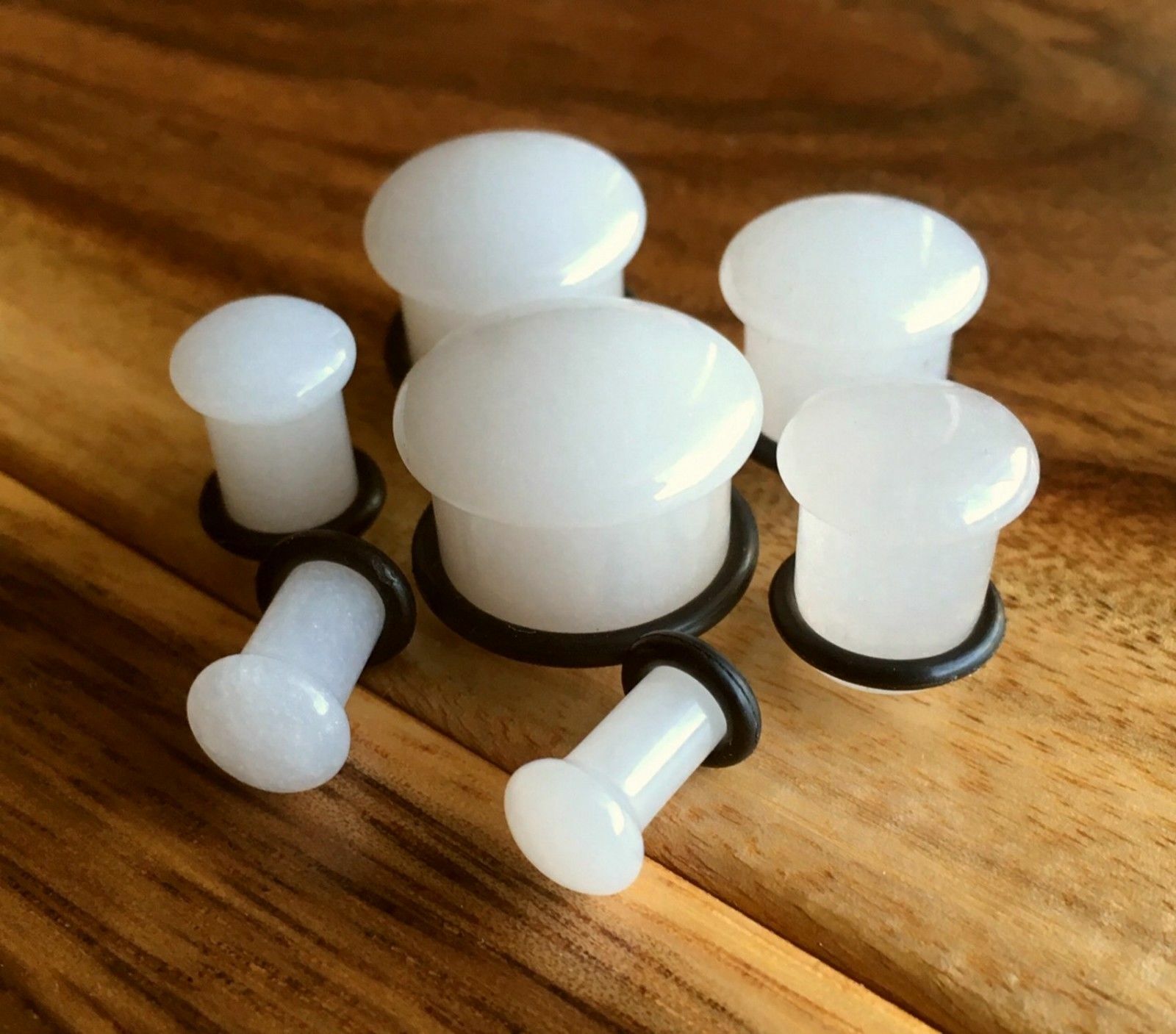 – ALL 10 PAIR – Stone Plugs Organic Single Flare Ear Gauges Body Jewelry (lot 2)