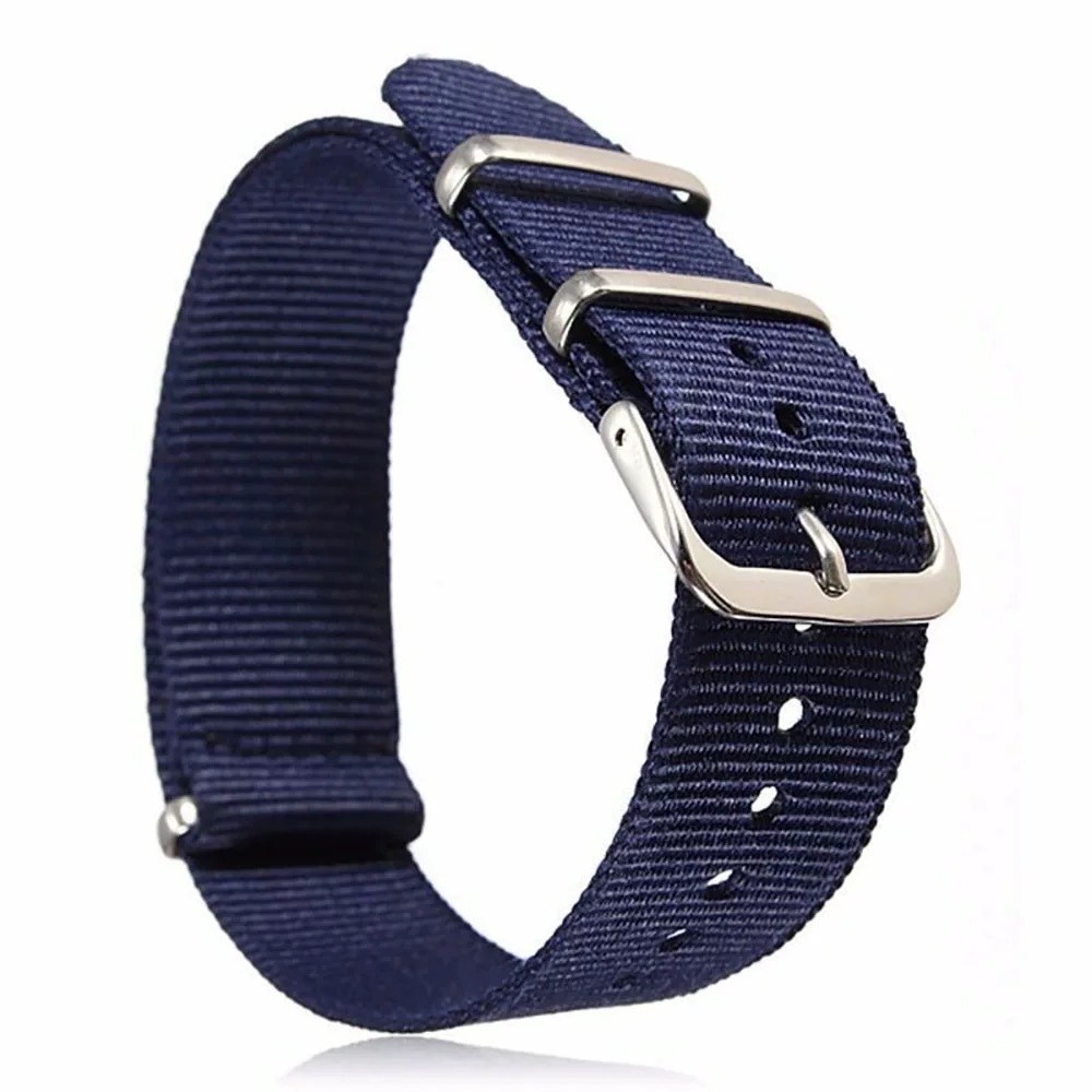 High Quality Nylon Canvas Watch Band Single Pass Sports Strap 18 20mm Universal
