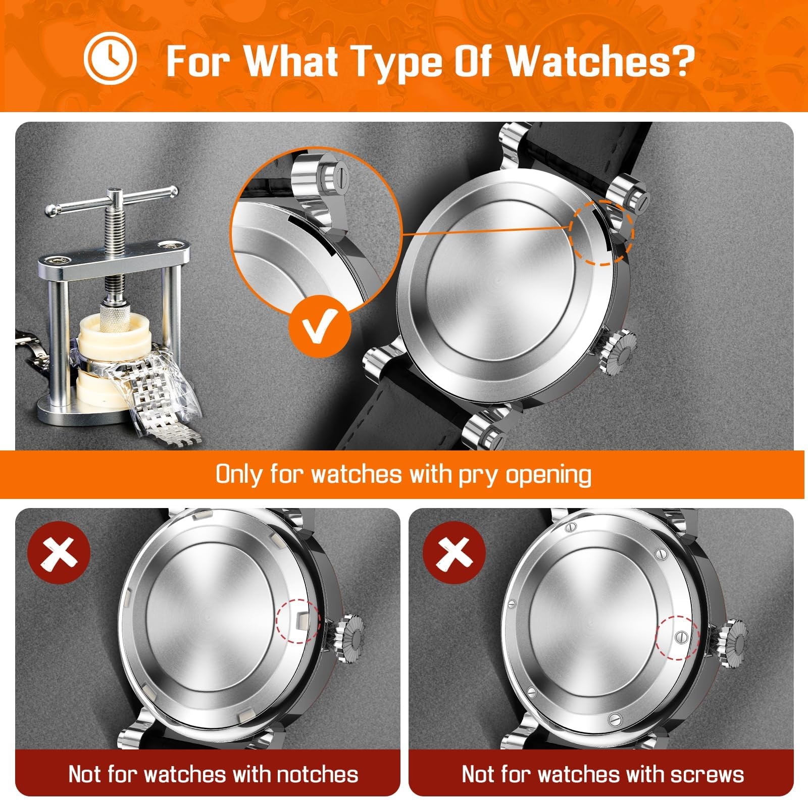 Watch Press Tool Set, Back Case Closer for Closing the Cover, Watch Battery R…