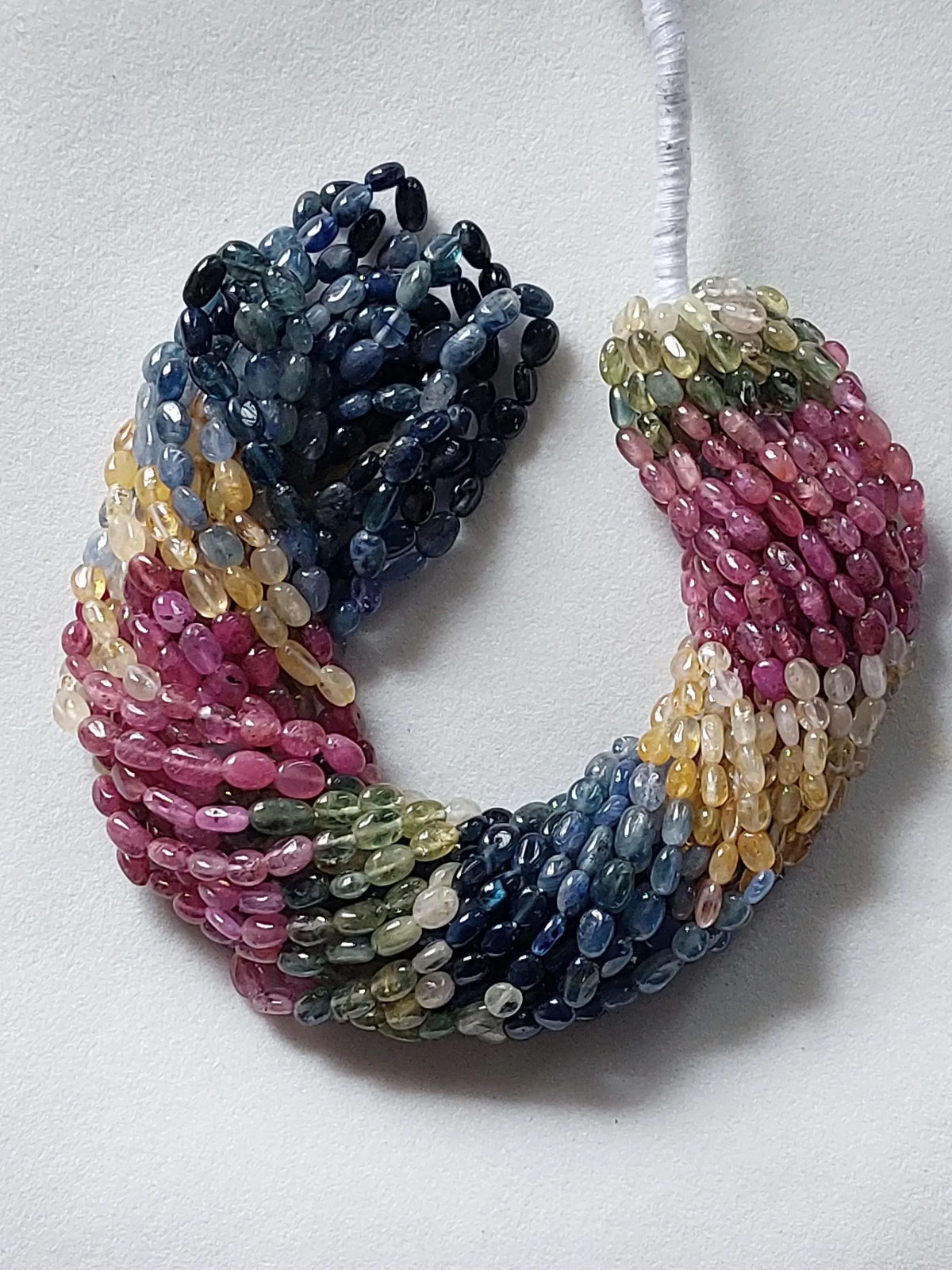 17″ Strand, 4×5 to 4×6 Mm Untreated Multi Precious Smooth Oval Beads/RJS-638