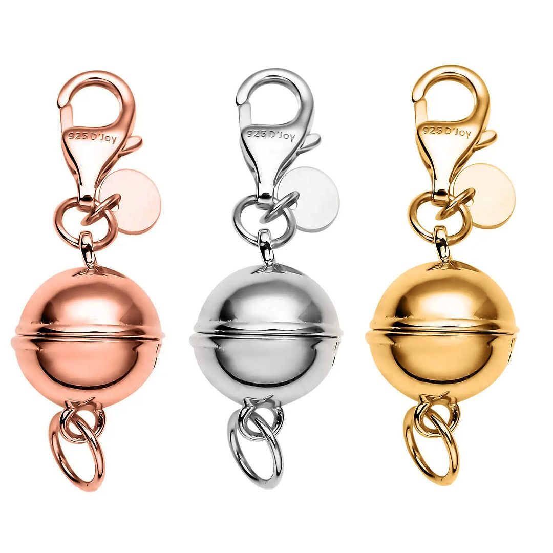 925 Sterling Silver Magnetic Jewelry Lock with Lobster Clasp for Women
