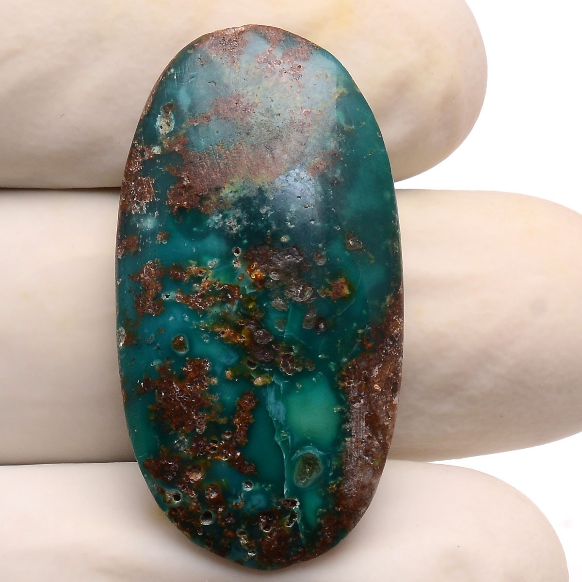 38.00 Cts Natural Persian Turquoise 35mmx18mm Oval Cabochon Untreated Gemstone