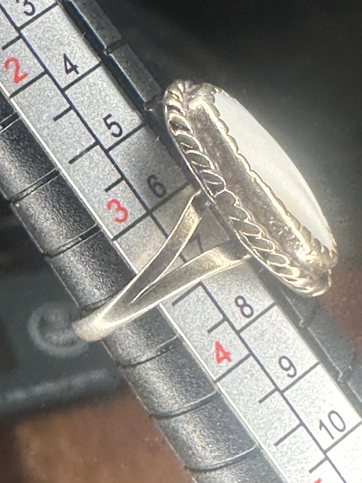 Beautiful Sam P Sterling Silver 925 Mother of Pearl Ring Size 3.5