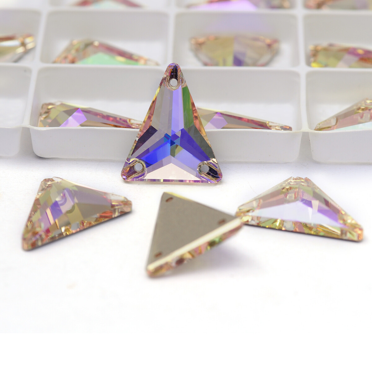Slim Triangle Sew On Rhinestone Flat Back Glass Beads Crystal Rhinestones Decora