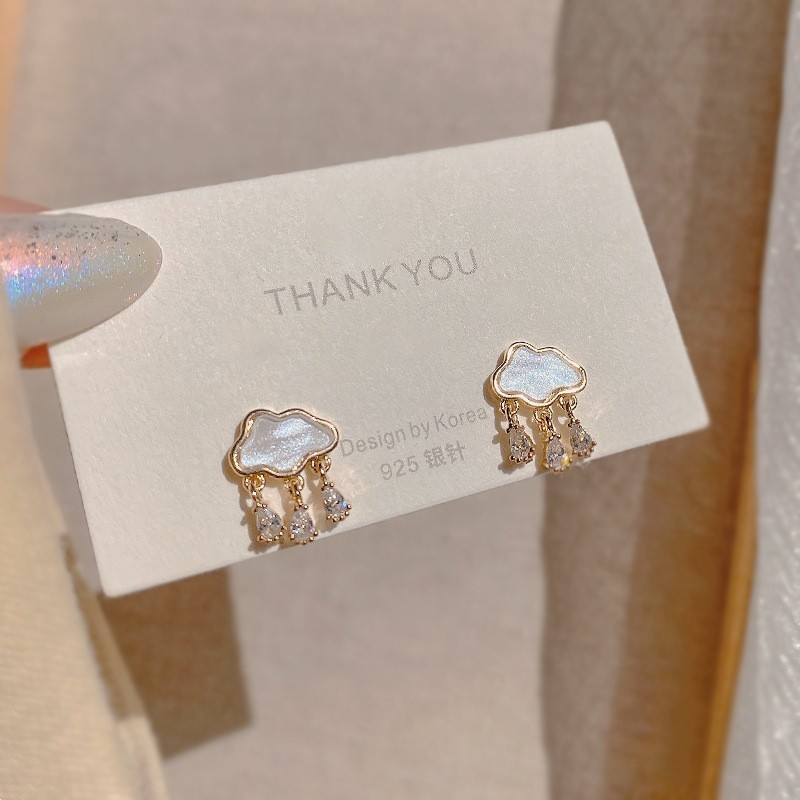 Women’s Elegant Pendant Earrings with Synthetic Zircon Cloud Shaped Earrings