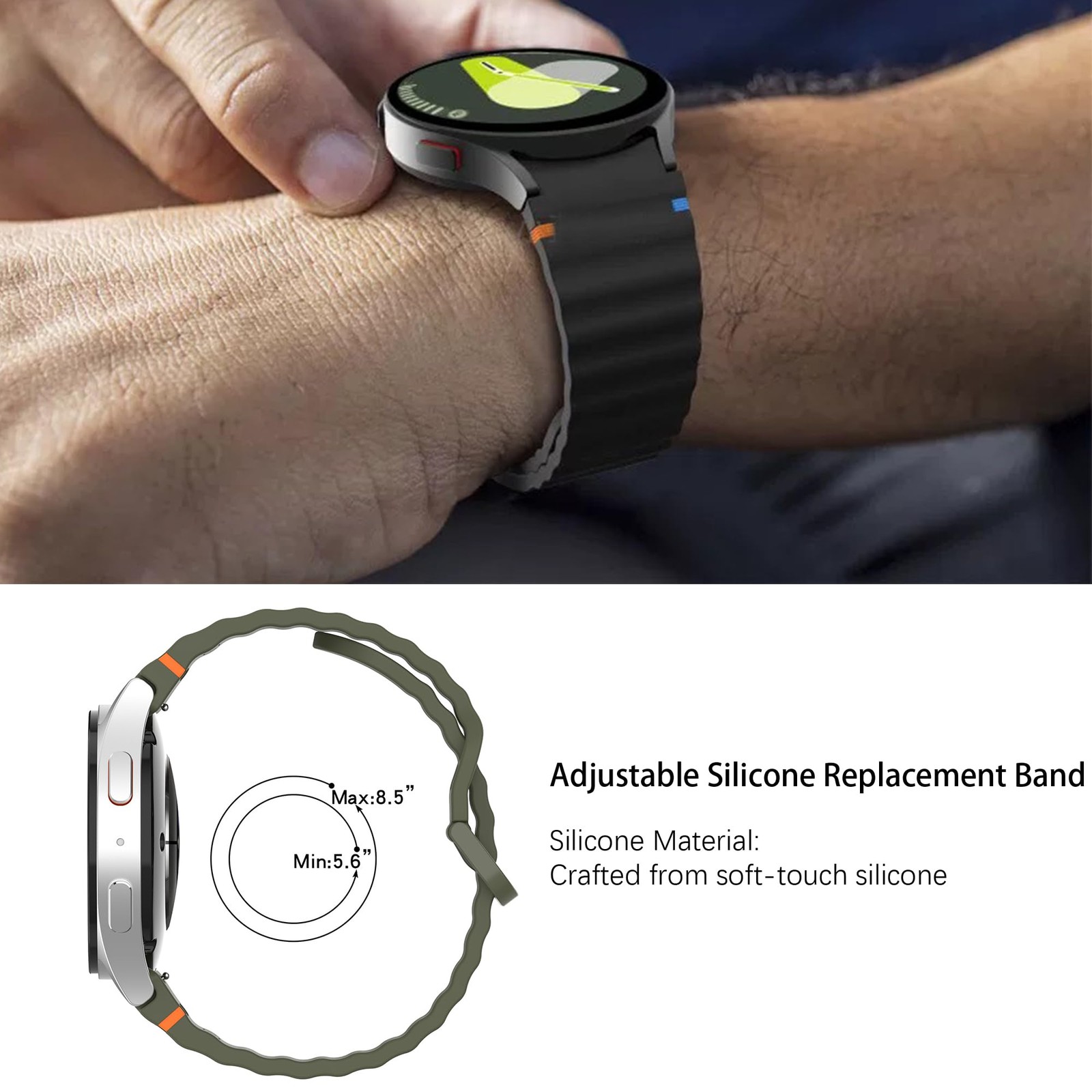 Compatible for Withings Smartwatch Bands, Lamshaw 18mm, 20mm size band, Black