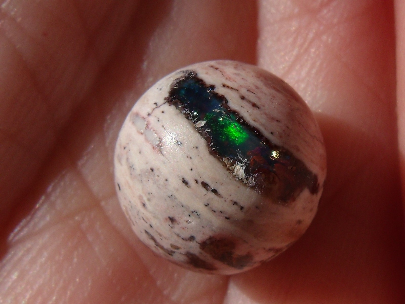 7.71 Ct. Mexican Cantera fire opal bead