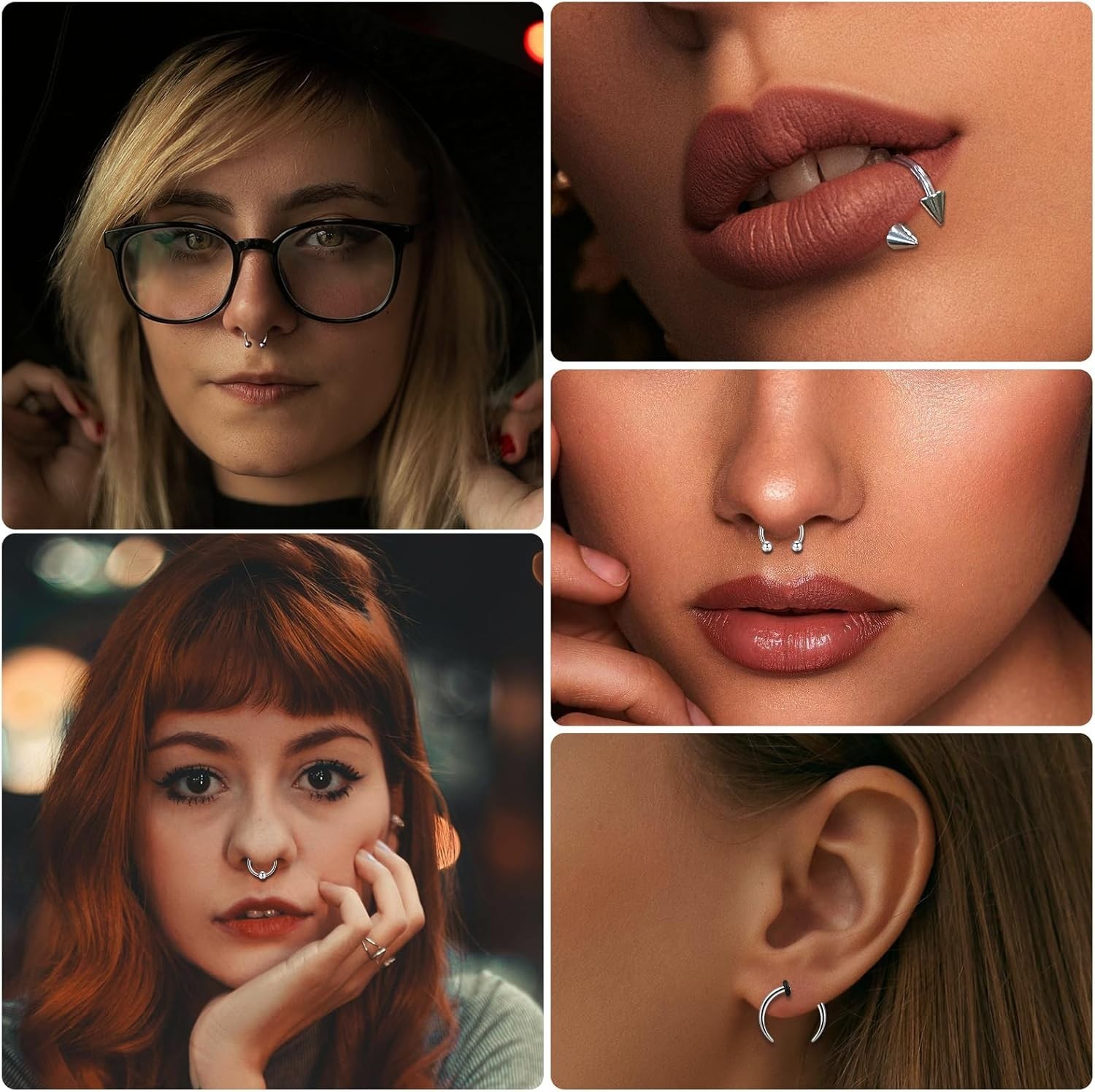 8Pcs Septum Rings 2G 4G 6G 8G 10G 12G 14G 16G Stianless Steel Septum Jewelry …