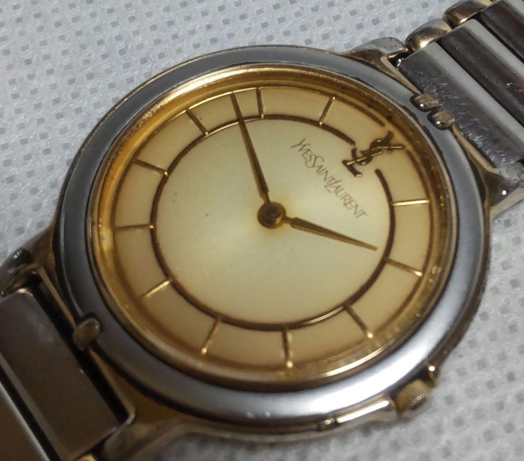 [Working Condition] YVES SAINT LAURENT Men’s Quartz Watch, Two-Tone