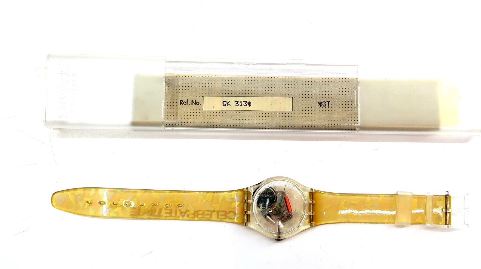 NEW Swatch Watch MOTHER OF PEARLS GK313 w/ Case and Papers 2000 Gents JELLY
