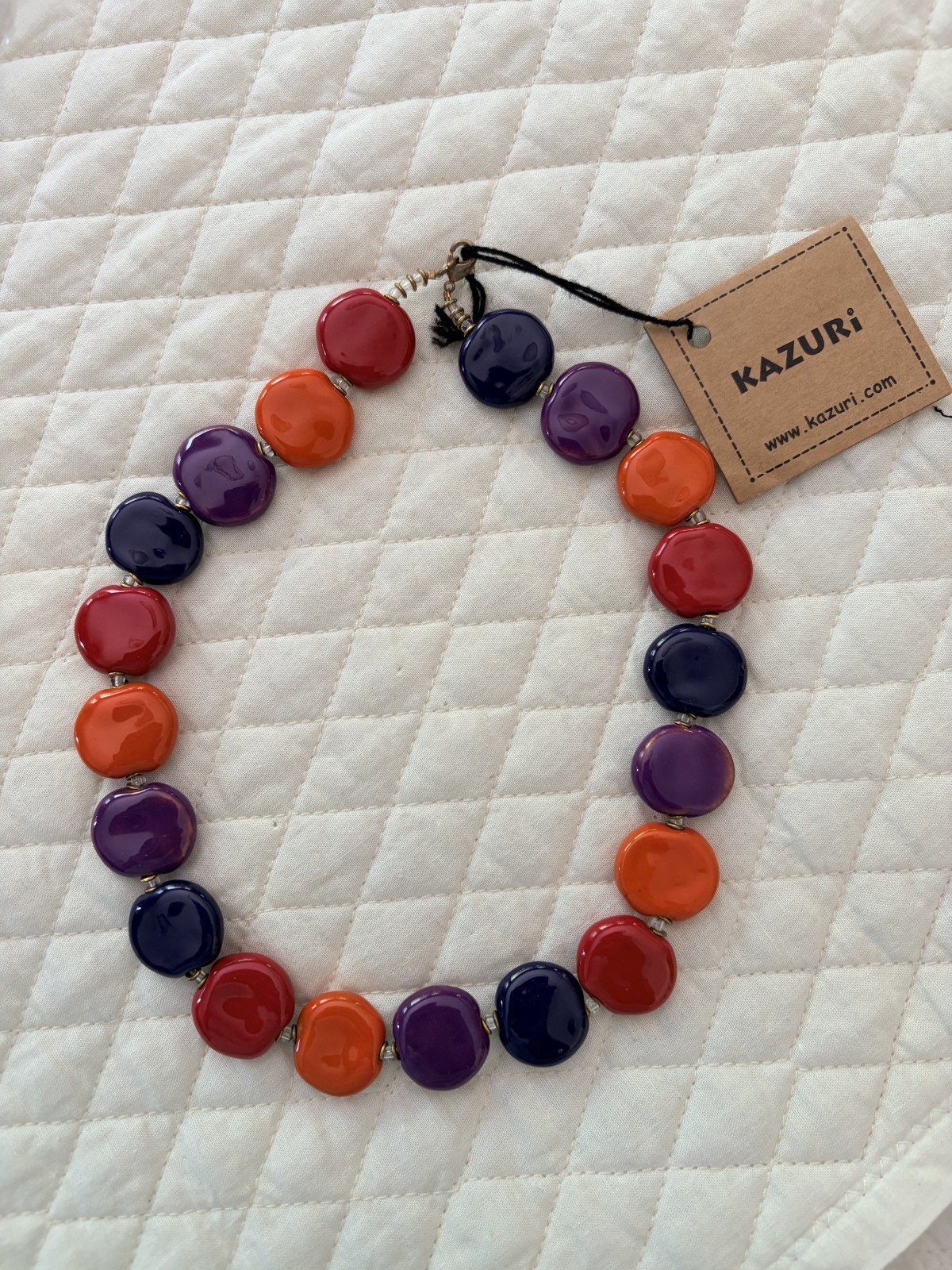 Kazuri Kenya Hand Crafted , Fair Trade 18″ Beaded Necklace NWT