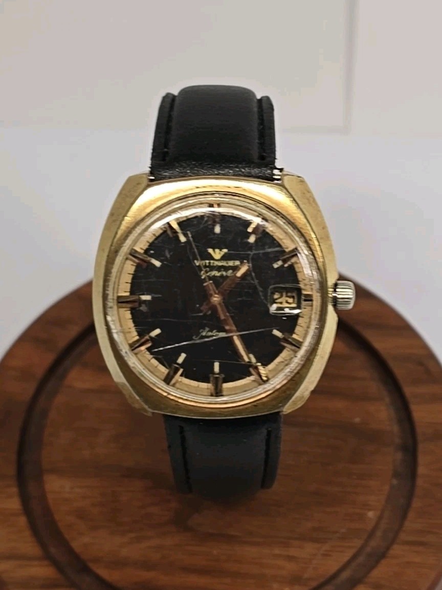 Rare Vintage WITTNAUER Geneve men’s automatic watch C11KAS-1 Date swiss 1970’s