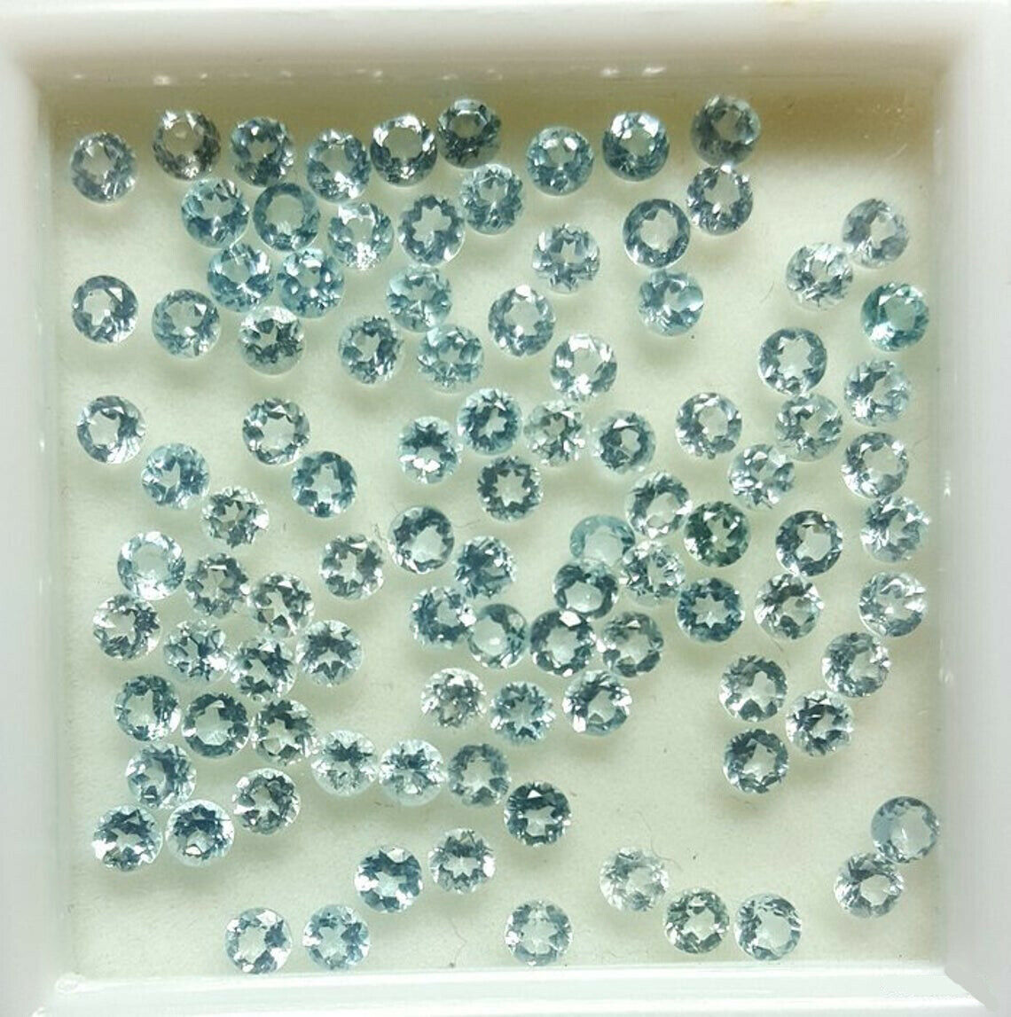 3 MM Round Faceted 100% Natural Unheated Aquamarine Loose Gemstone Wholesale
