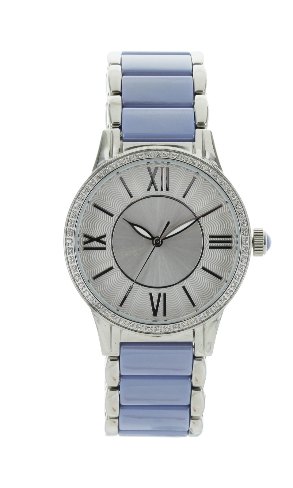 DMQ Women Watch Stainless Steel Silver Two tone band Ceramic CZ 50m Quartz DIQ14
