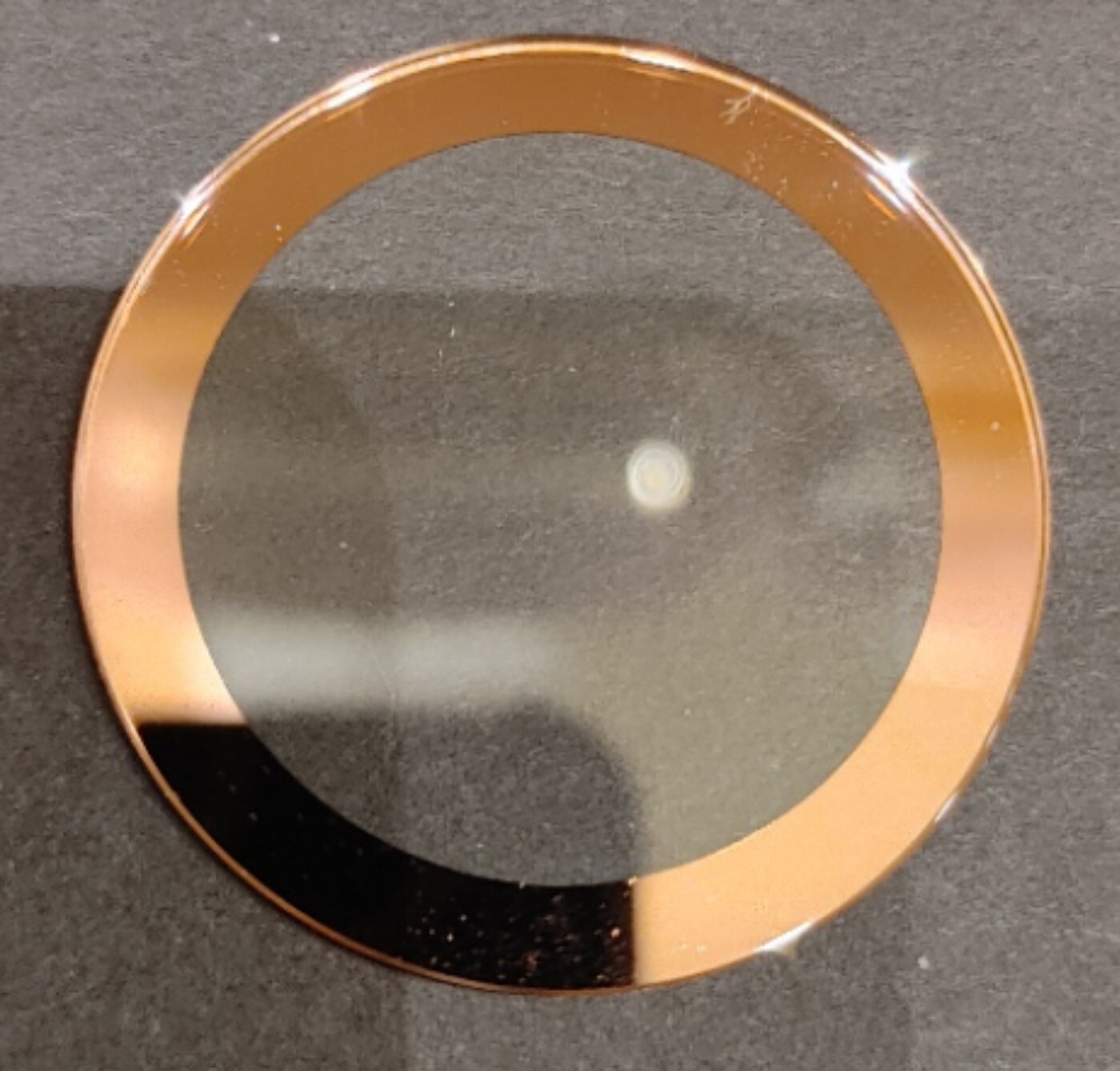 Movado Bold crystal replacement 37.4 mm x 2.5 mm Shiny Rose Gold border 2.8 wide
