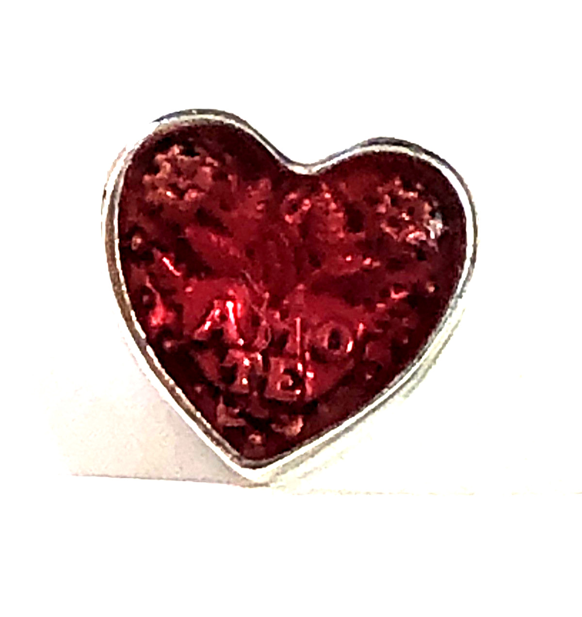 Authentic PANDORA Red Enamel AMO TE LATIN LOVE HEART Charm #792048EN117