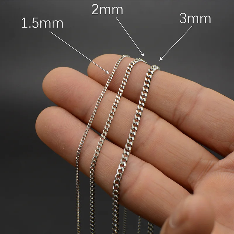 Curb Link Chain Necklace Stainless Steel Gold Color Making Jewelry 50PCS