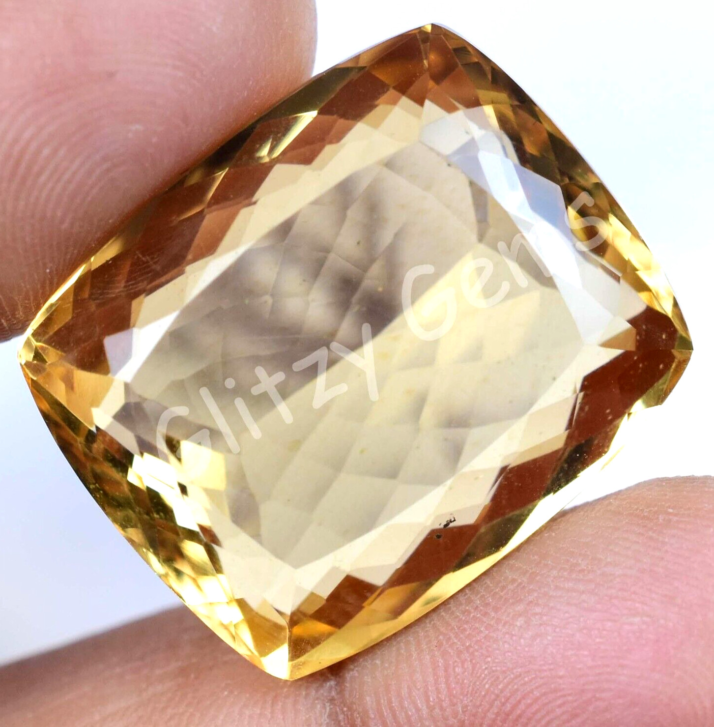 Natural Yellow Citrine 58.85 Ct Cushion Flawless Untreated Certified Gemstone