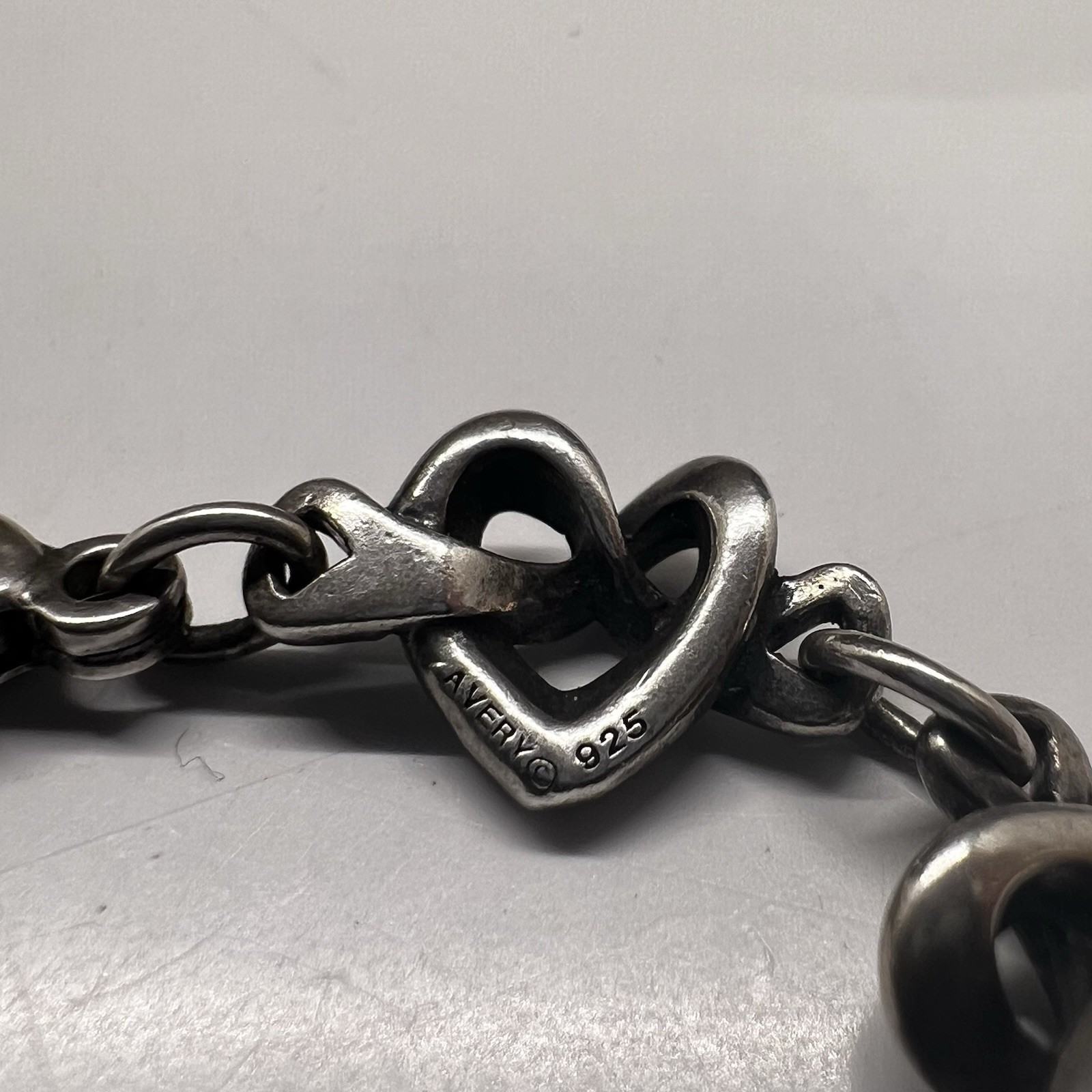 Retired James Avery Sterling Silver Open Heart Love Knot 6.5” Bracelet