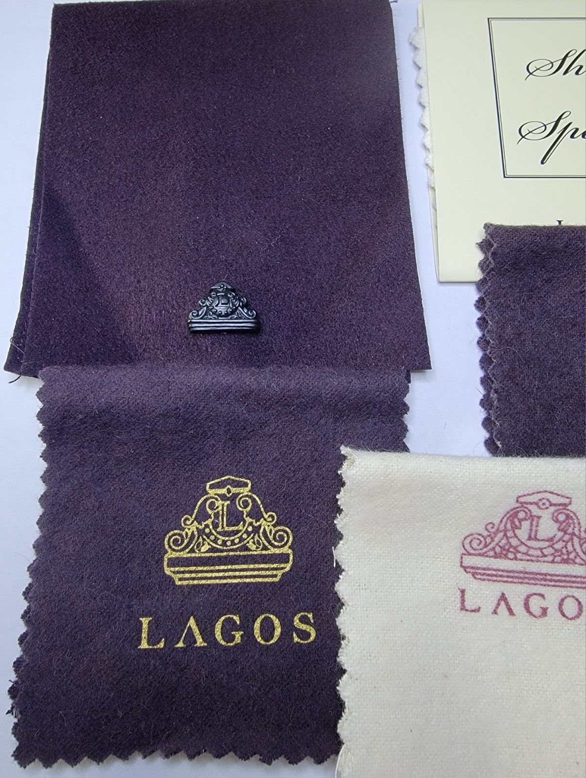 Lagos Jewelry Pouch with Polishing Cloths for earrings, rings, cufflinks, etc