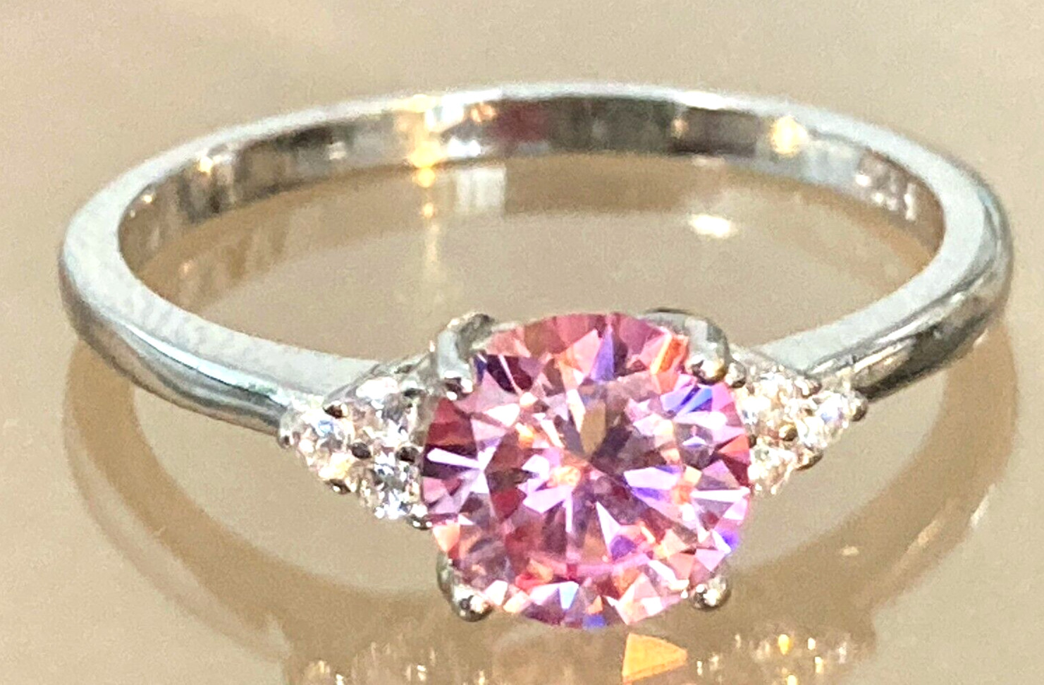 Moissanite Diamond Rings All Sizes & Colours 14k Gold or Rhodium Finish S925
