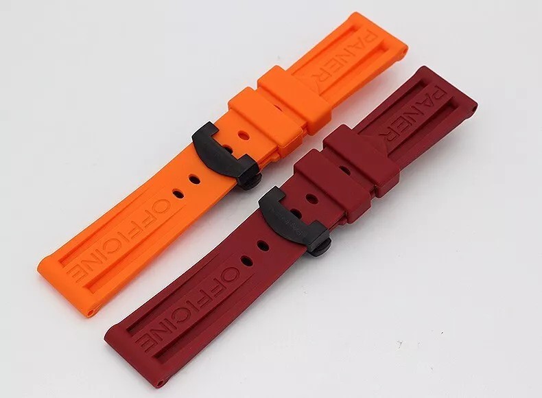 Panerai Watch 22/24/26mm Rubber Dive Strap for Clasp Buckle MXE07XDG Black
