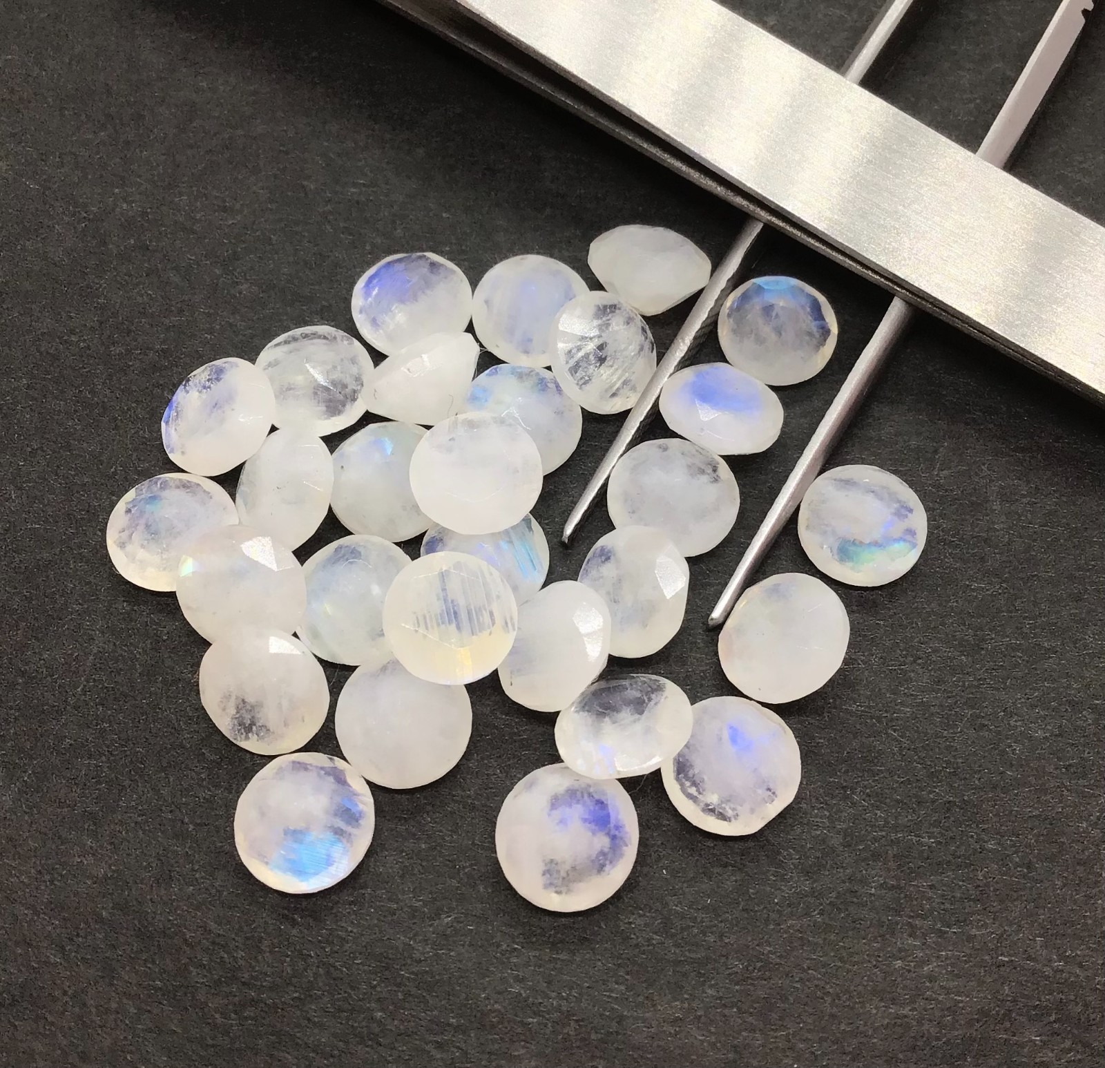 AAA Natural Rainbow Moonstone Round Cut Loose Gemstone For Making All Jewelry