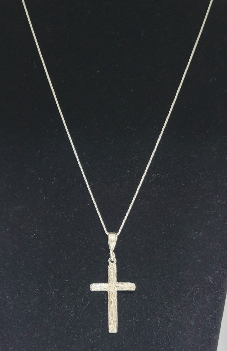 Vintage Cross Pendant Necklace 925 Sterling Silver 20″ Rope Italy 2.25″ D7.36 gr