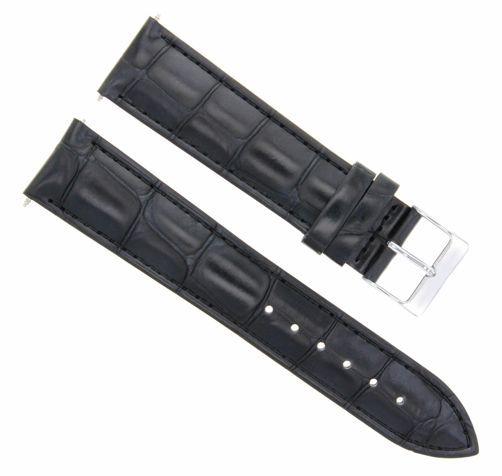 19mm Black Leather Replacement Watch Strap For Tudor Prince 7914 7400N 34mm