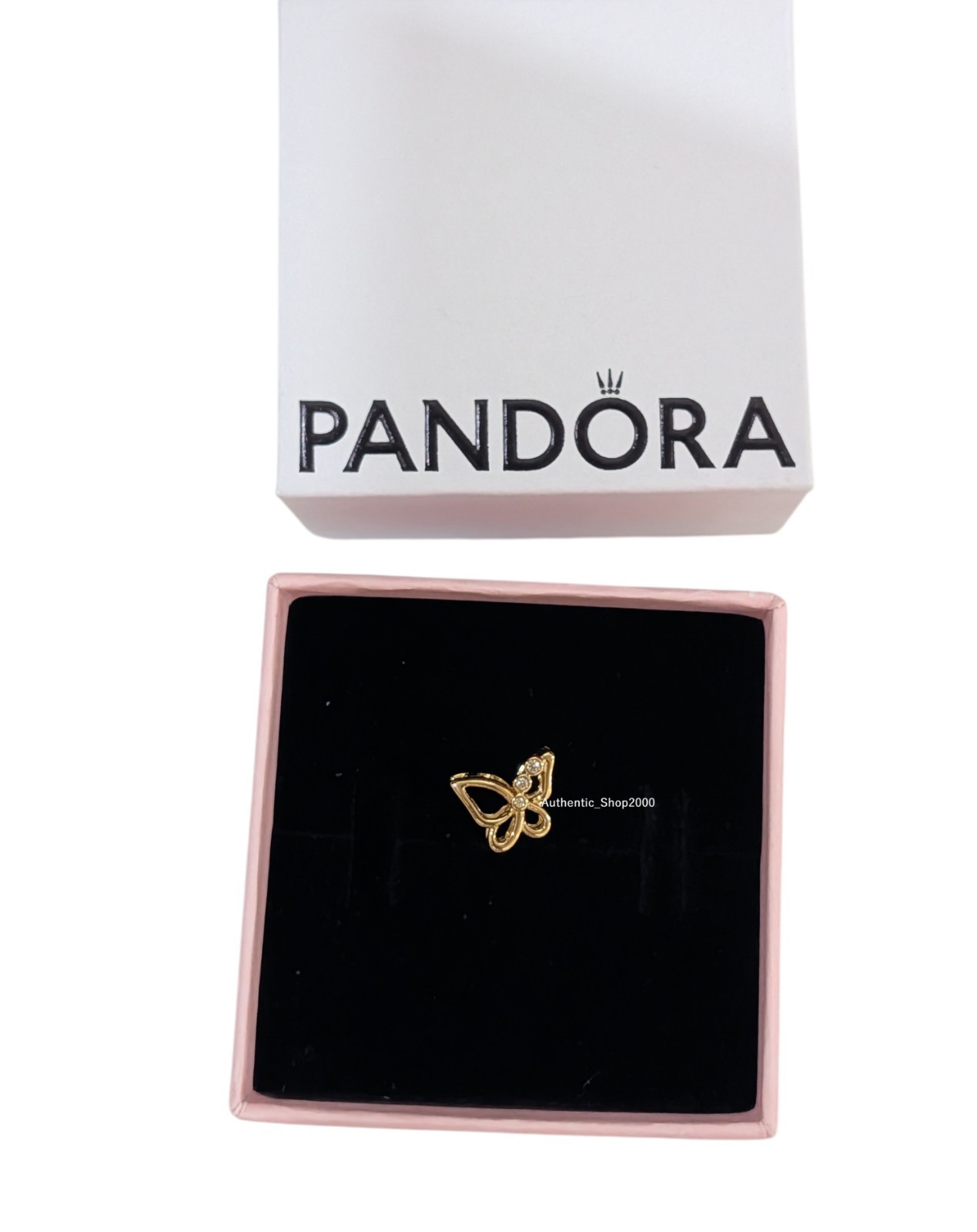 New 100% Authentic PANDORA 14k Gold Plating Openwork Butterfly Charm 764369C01