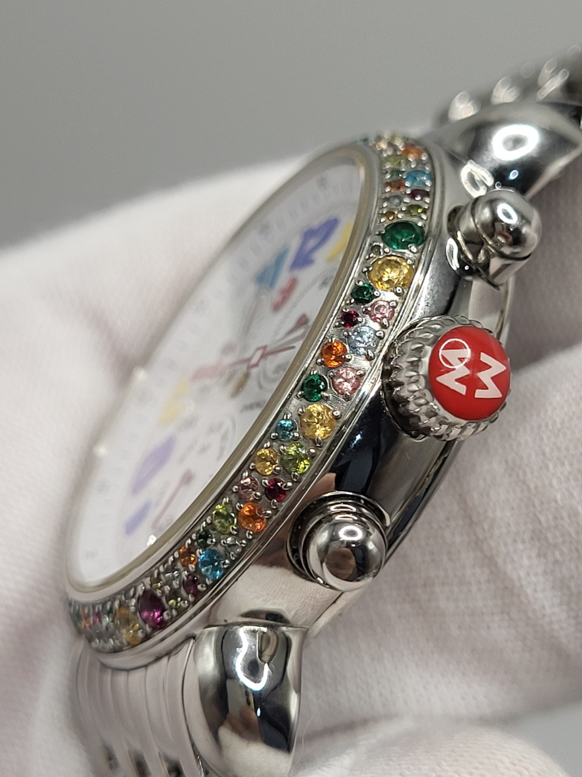 [SUPER RARE] Michele MW03M25A1933 Carousel CSX Semi Precious Stone Bezel Watch