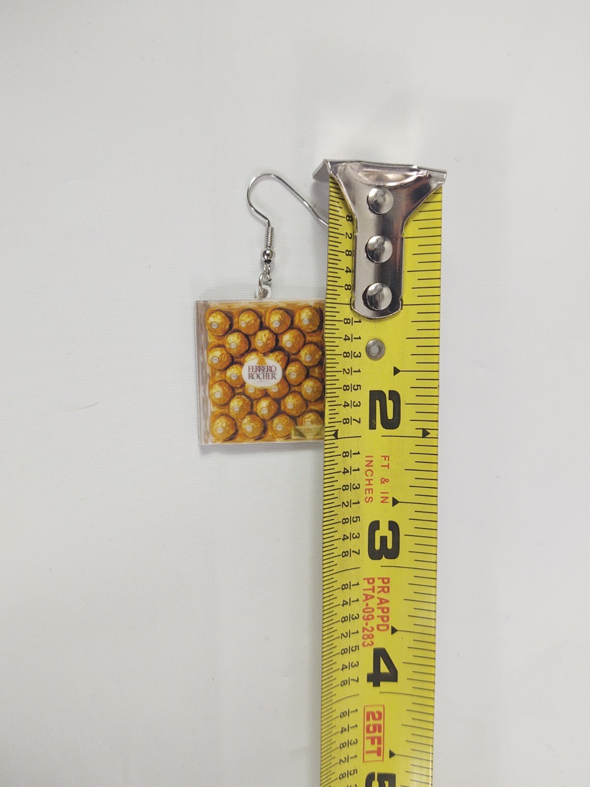 Hook Drop Dangle Pierced Earrings Ferrero Rocher Candy Sweets Costume Jewelry