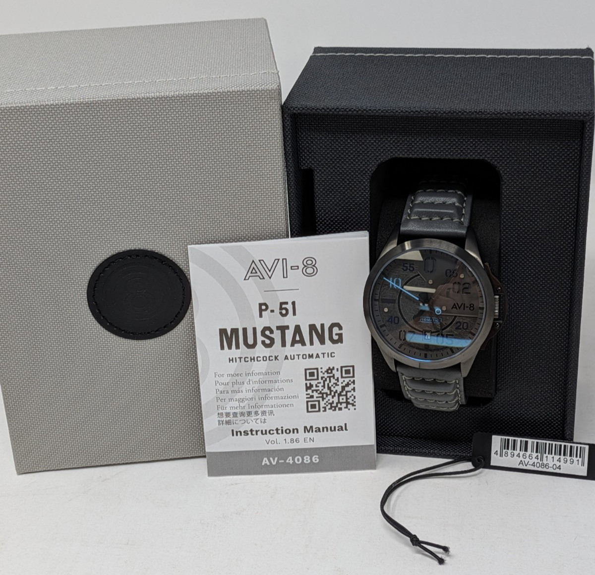 AVI-8 P-51 Mustang Hitchcock Automatic Watch AV-4086-04 Sands Point w/ Box Item