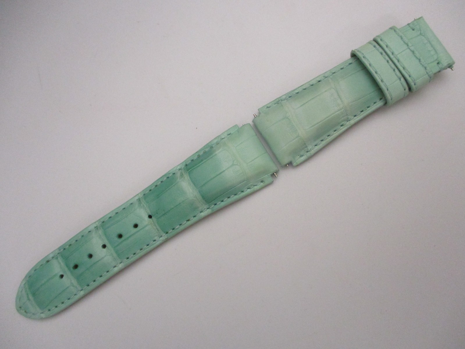 KRIEGER 20mm Lug-End Green Alligator Leather Watch Straps 1068S 110+70mm w/3Pins