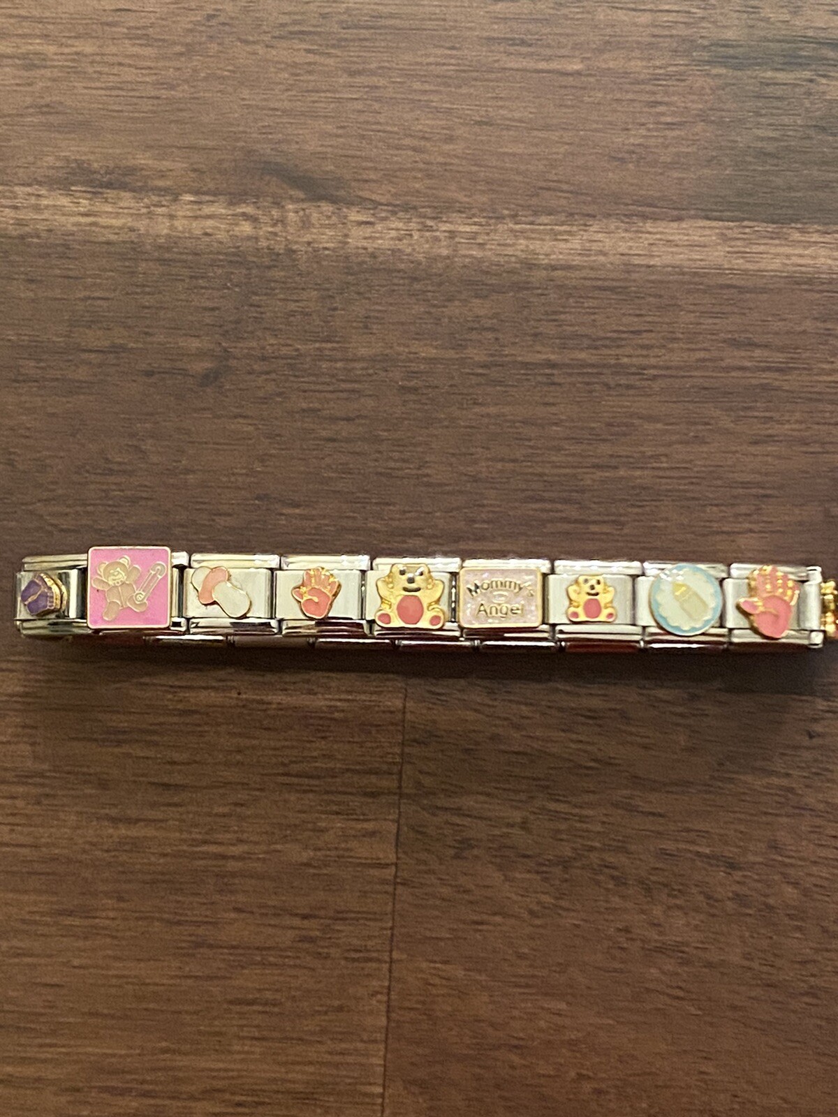20 Charm Baby Girl / Baby Shower Ready To Wear Bracelet Italian Charm New
