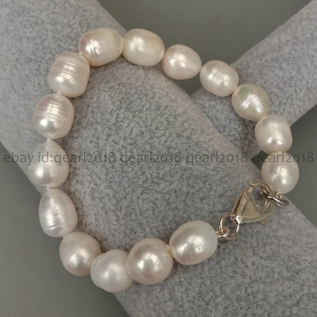 Natural White Black Gray Pink Purple Rice Cultured Pearl Beads Bracelet 7-8.5”