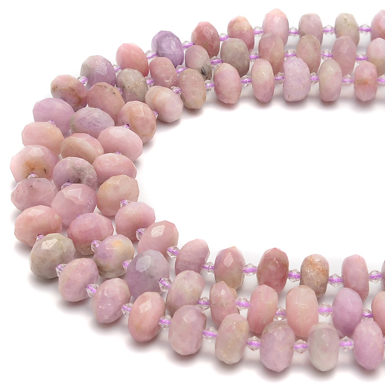 Kunzite Faceted Rondelle Beads Size 7x13mm-9x14mm 15.5” per Strand