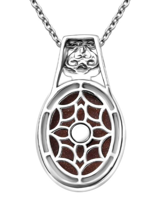 Gold Sandstone Solitaire Pendant (13.75 ctw) Platinum Over Copper & 20″ Necklace