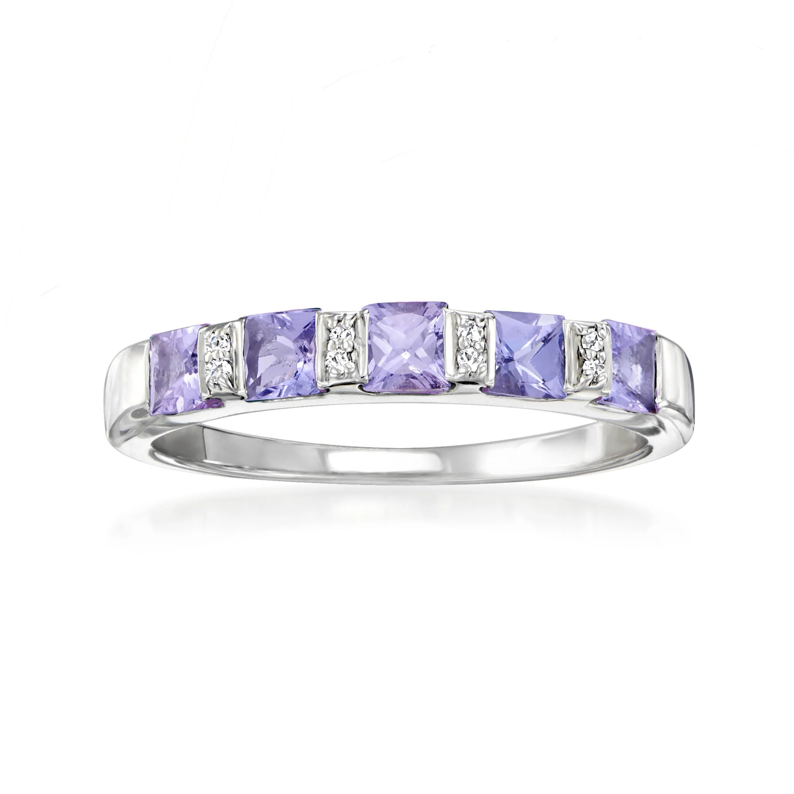 Ross-Simons 0.70 ct. t.w. Tanzanite Ring With Diamonds in Sterling Silver