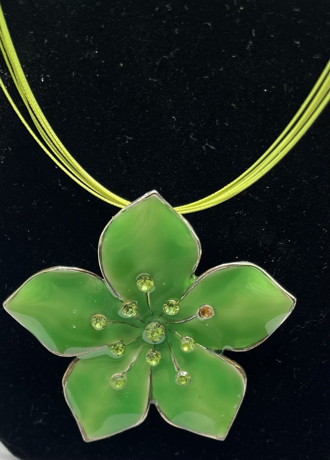 Vibrant Lime Green Necklace And Earring Set
