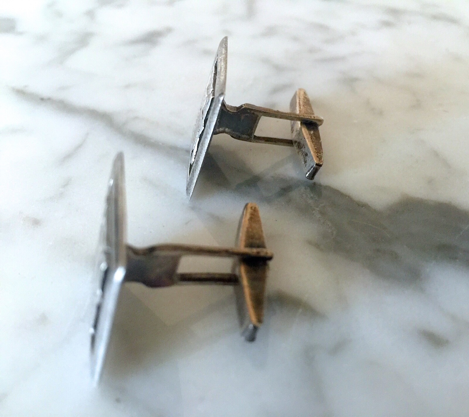 PERU Inca Sun God Cufflinks 18K gold & 925 Sterling