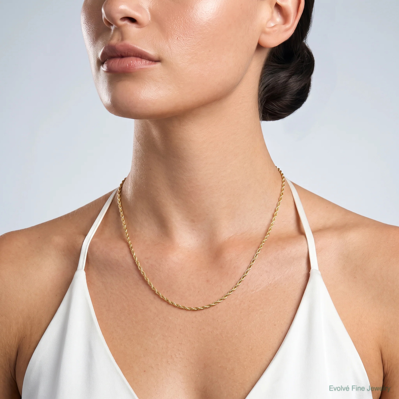 10K Yellow Gold .6 Mm Carded Cable Rope Chain Necklace 16″-24″