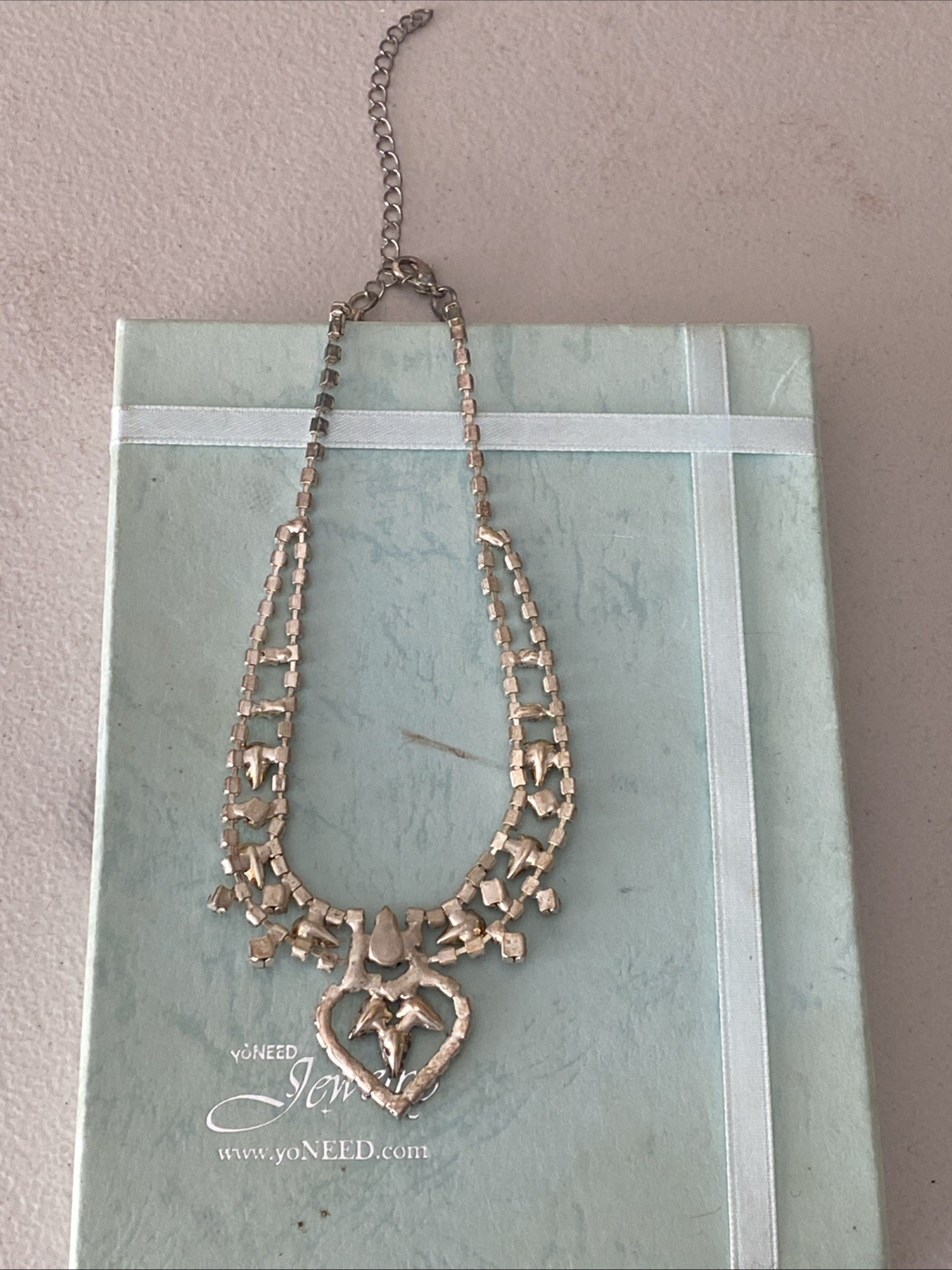 New In Box YOU NEED Jewelry Rhinestone & Shiny Black Beaded Necklace