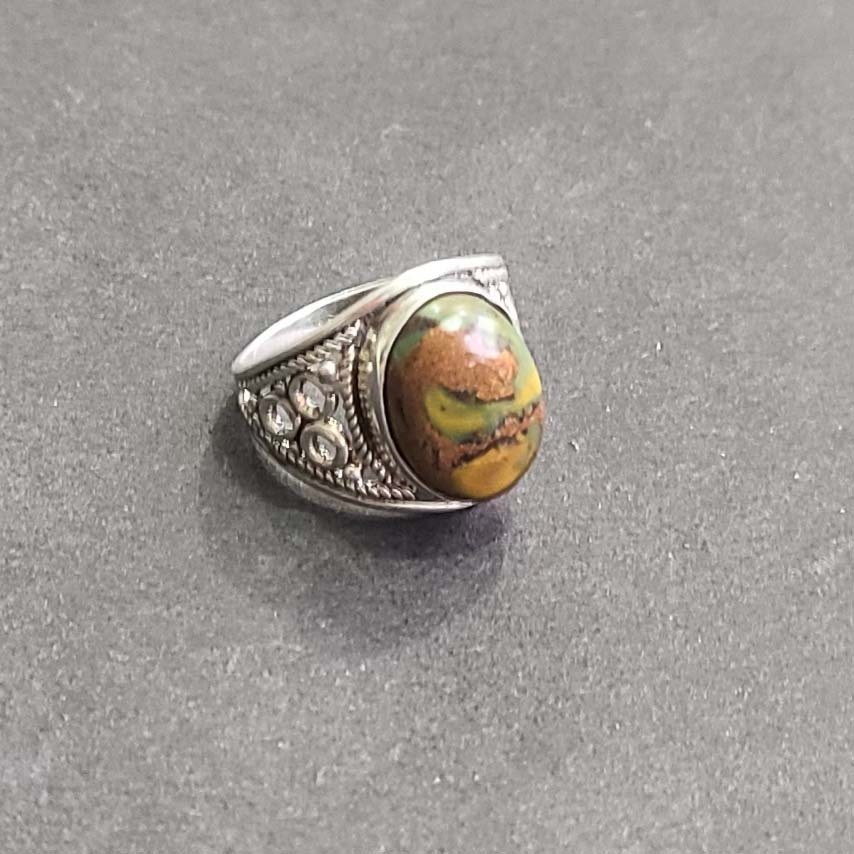 Natural Fruit Jasper 925 Sterling Silver Handmade Dainty Ring All Size Available