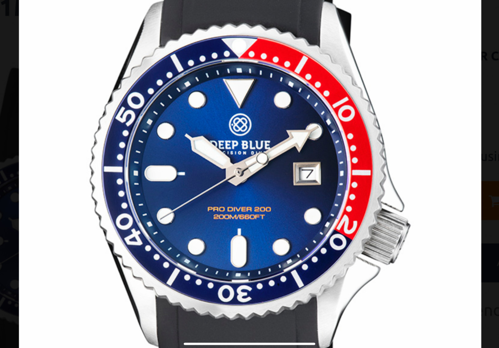 Deep Blue Pro Sea Diver 41MM Quartz 200M Diver Watch B&P